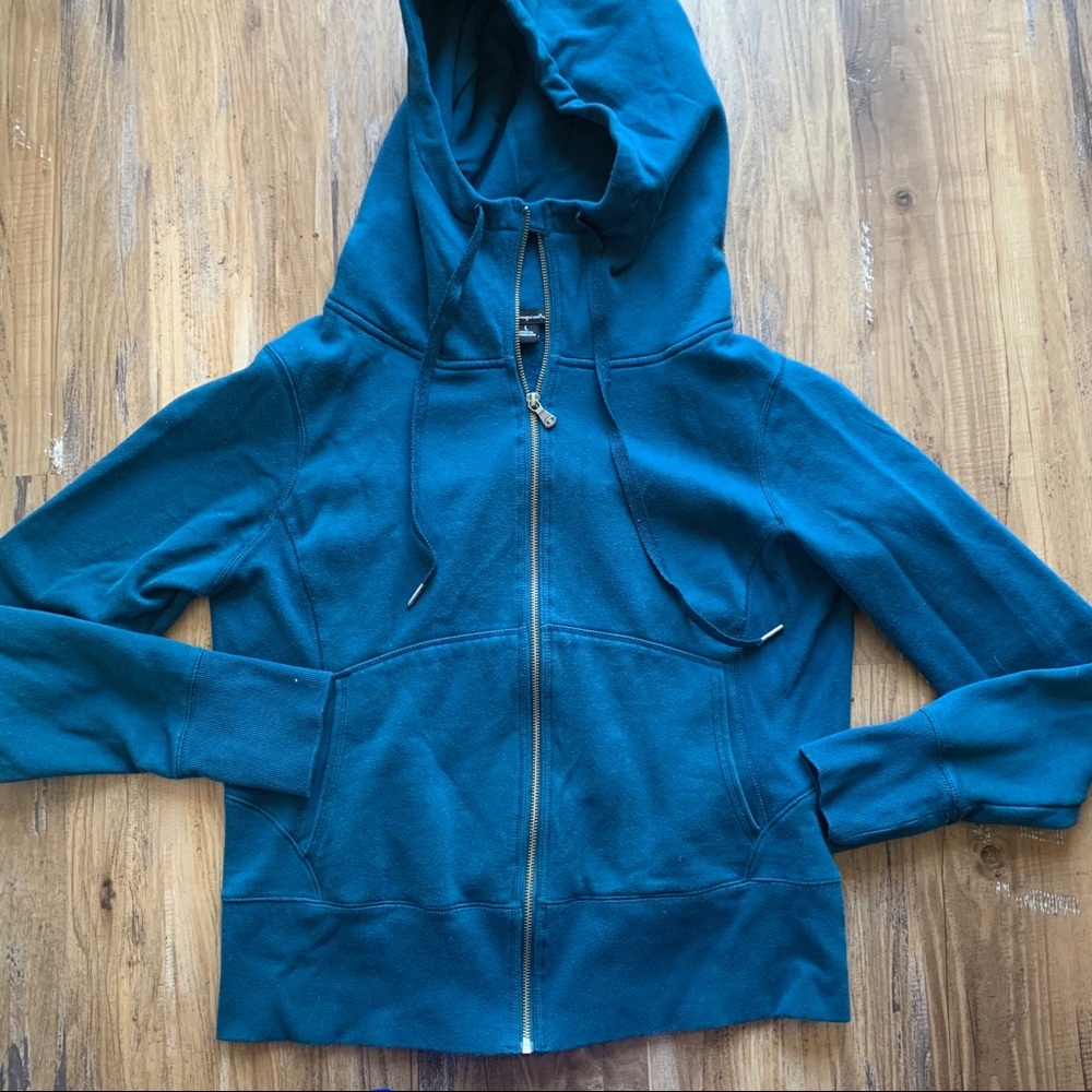 Champion blue teal Zip up sweater size L